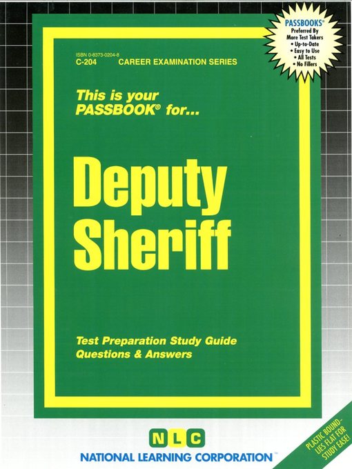 Title details for Deputy Sheriff by National Learning Corporation - Available